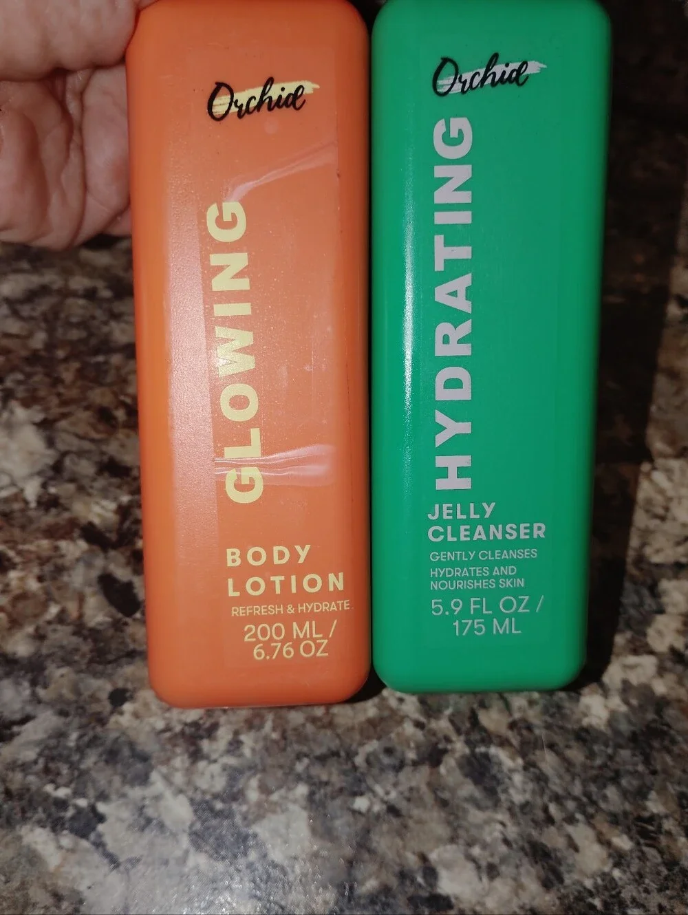 Orchid Glowing Body Lotion (Peach) & Hydrating Jelly Cleanser (Teal) - Duo